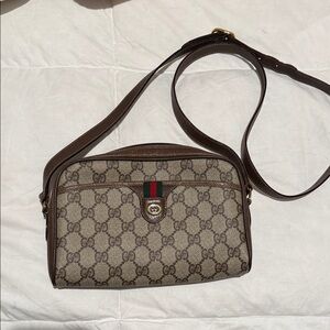 Vintage Gucci GG Canvas Crossbody Bag - Brown/Tan